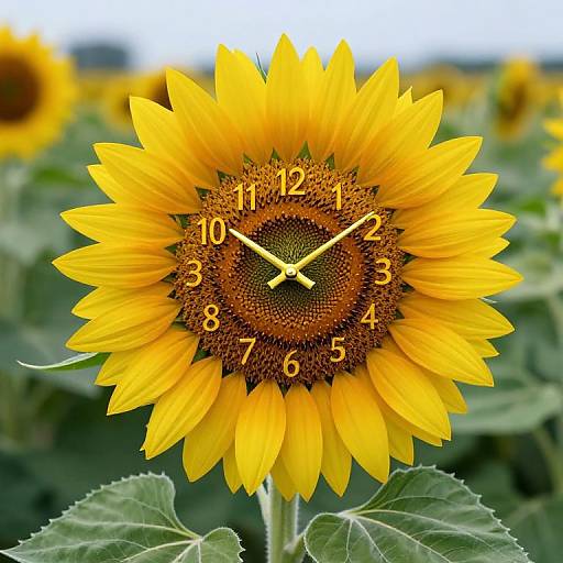 Whimsical Sunflower Clock Fusion