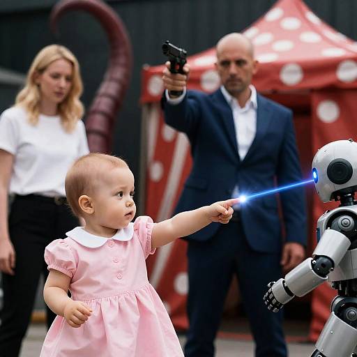Intense Showdown: Baby vs Robot