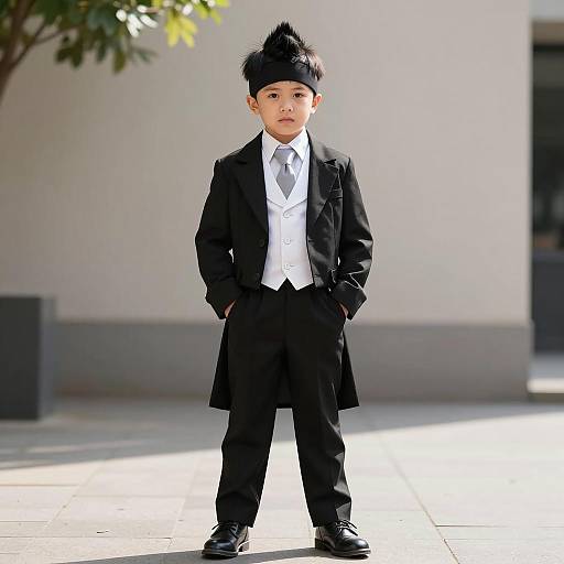 Young Boy in Victorian-Style Suit
