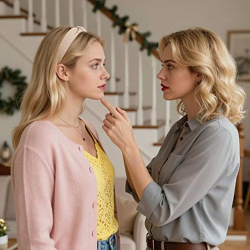 Intimate Moment Between Two Blondes