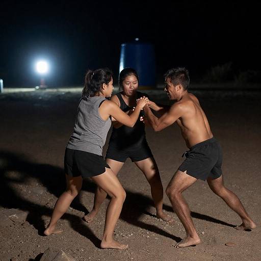 Dramatic Struggle in a Rocky Landscape
