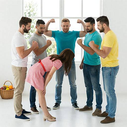 Energetic Group Scene with Dynamic Poses