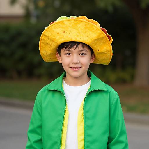 Youth Taco Costume with Bright Outfit