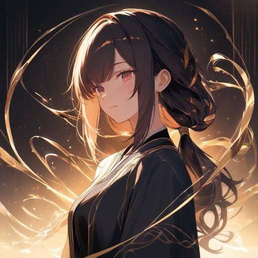 Serene Anime Goddess in Warm Hues