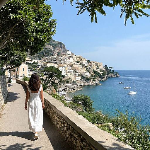 Serene Coastal Path with Woman