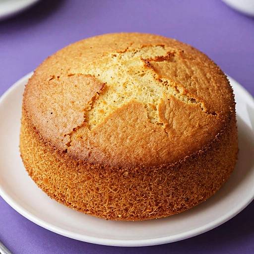 Golden-Brown Dome Cake on Purple