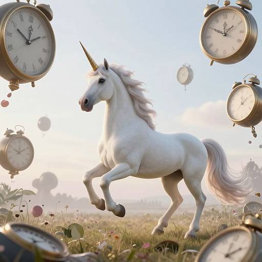 Surreal Unicorn in Dreamscape Timefield