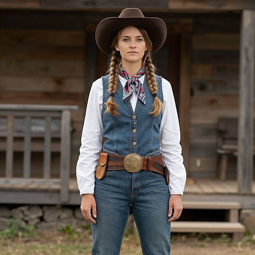 Woman in American Pioneer Costume
