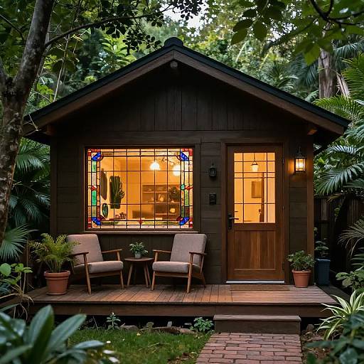 Cozy Cabin with Stained-Glass Windows