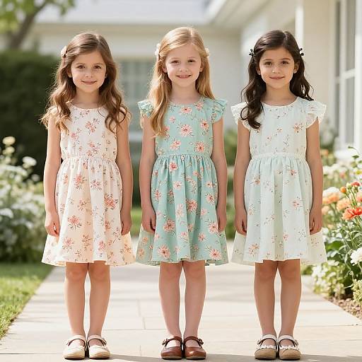 Floral Girls Dress for Warm Seasons
