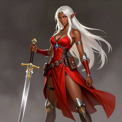 Fantasy Warrior: Dark Elf in Detailed Armor
