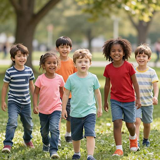 Vibrant Photo of Joyful Children Playing