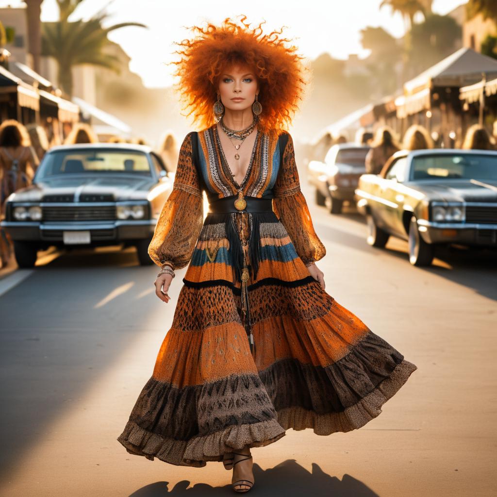 Vibrant Folk Singer at California Festival