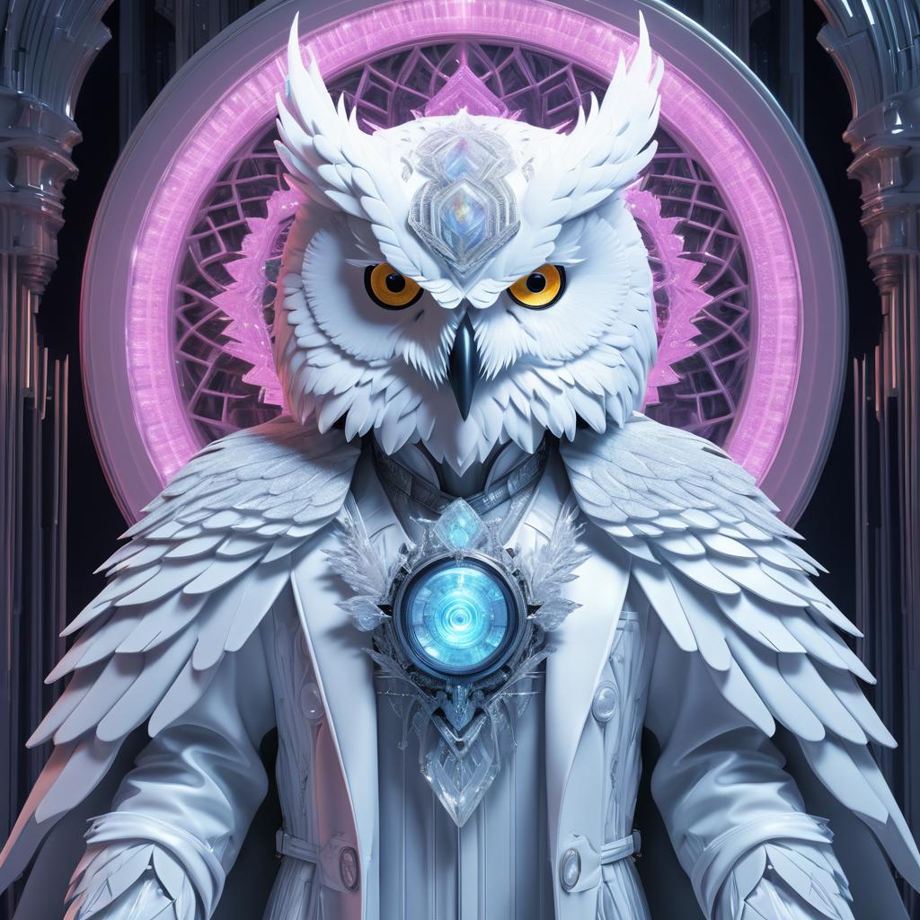 Cinematic Dystopian White Owl Portrait