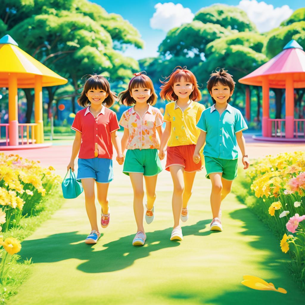 Joyful Childhood Memories in Vibrant Colors