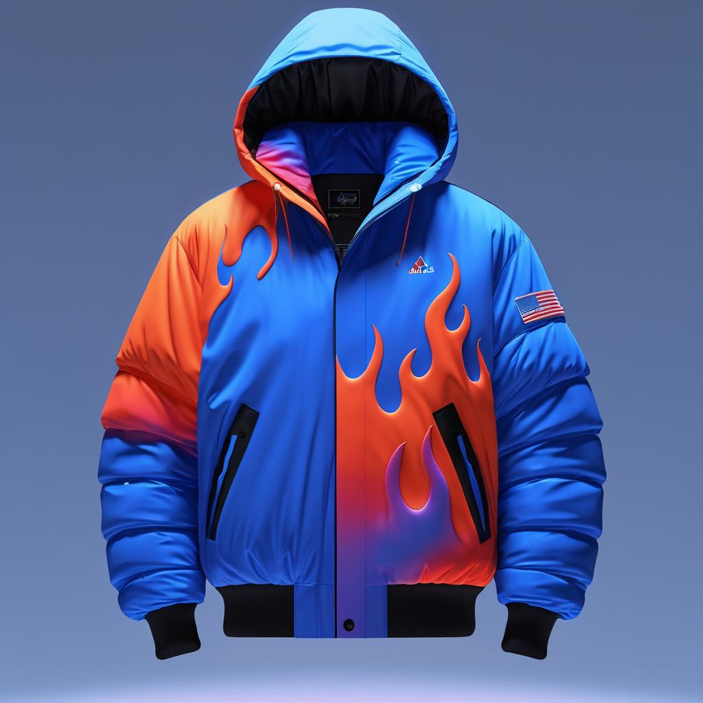 Flame-Inspired YZY Gap Style Jacket Model