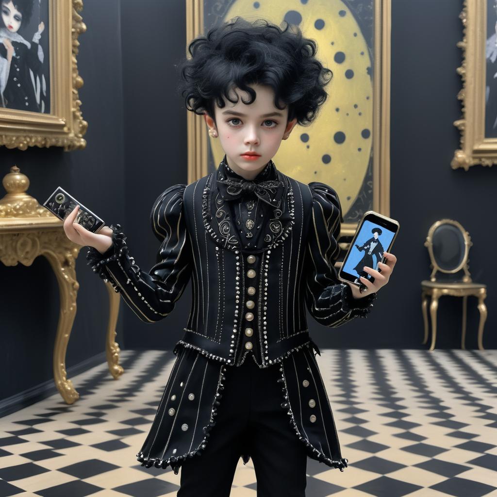 Gothic Boy Dancing with iPhone