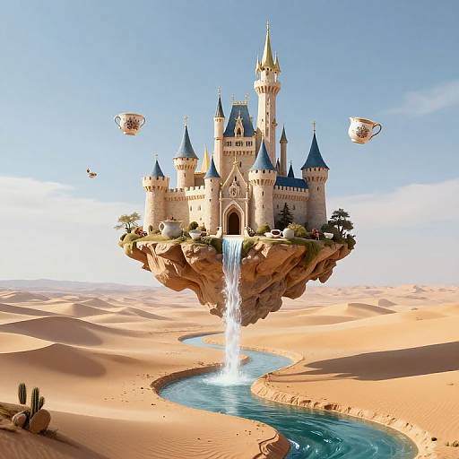 Whimsical Floating Medieval Castle