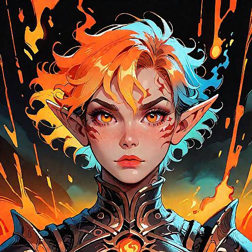 Lava Knight Elf Portrait