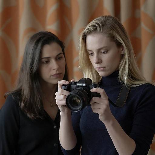 Focused Photography Session with Two Women