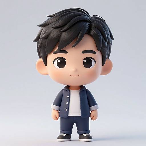 Photorealistic Chibi Young Man Portrait