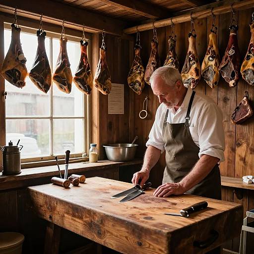 Rustic Butcher Shop in Warm Light