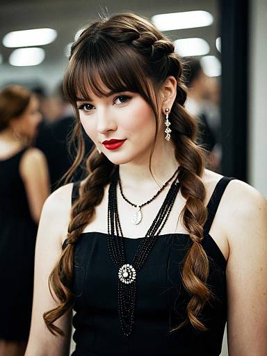 Wavy Weave Bangs with Jewelry