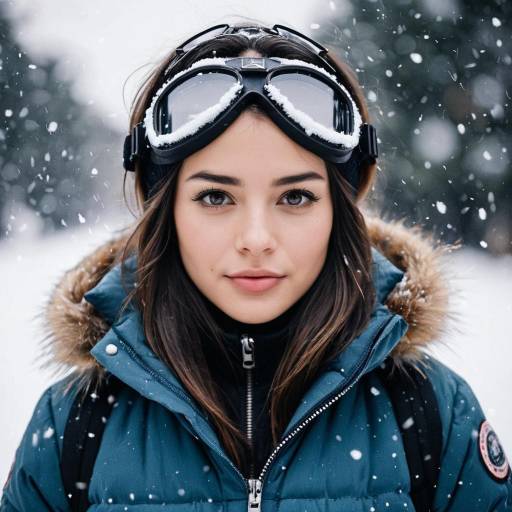 Winter Portrait of Woman with Goggles