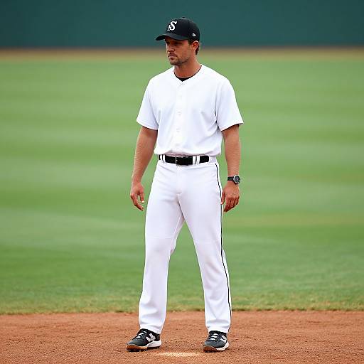 Man in Baseball Uniform on Field
