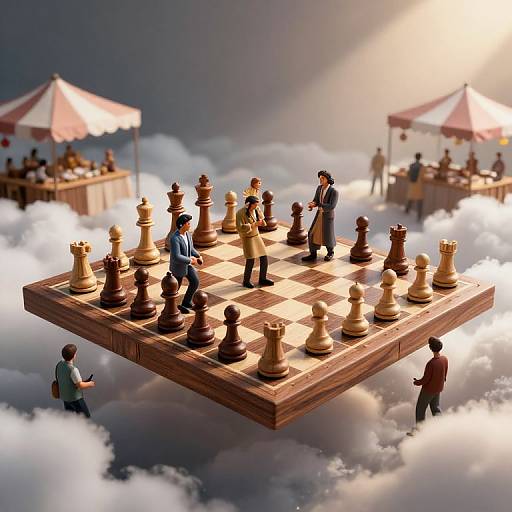 Surreal 3D Chessboard Marketplace