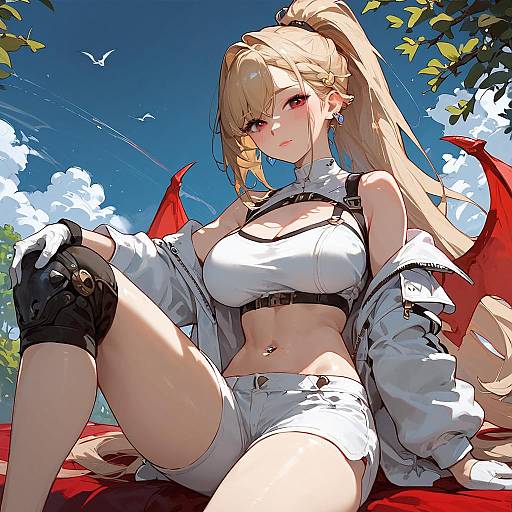 Towa White: White Demon Winged Girl