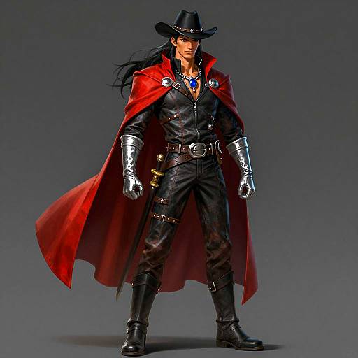 Mysterious Cowboy Character Illustration