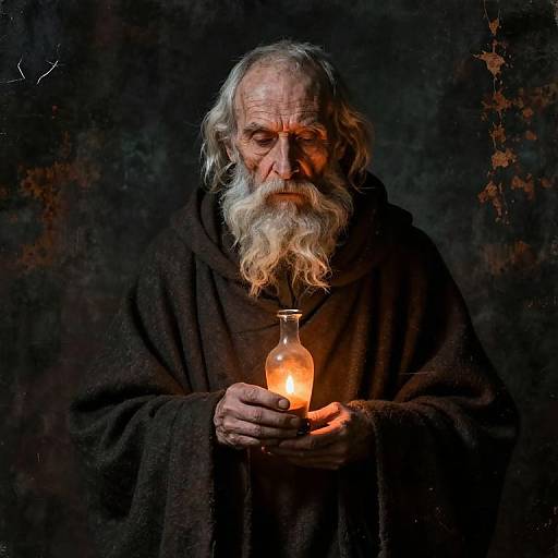 13th Century Monk with Glowing Bottle