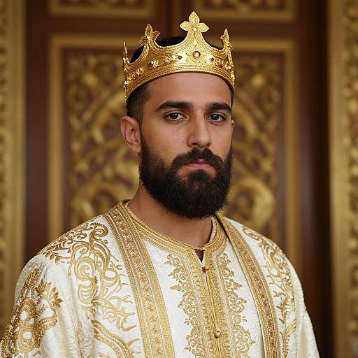 Regal Bearded Man in Ornate Robes