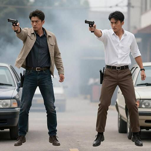 Dynamic Urban Shootout Scene in Action