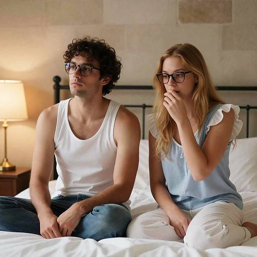 Intimate Bedroom Moment Between Couple