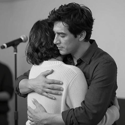 Intimate Embrace in Black and White