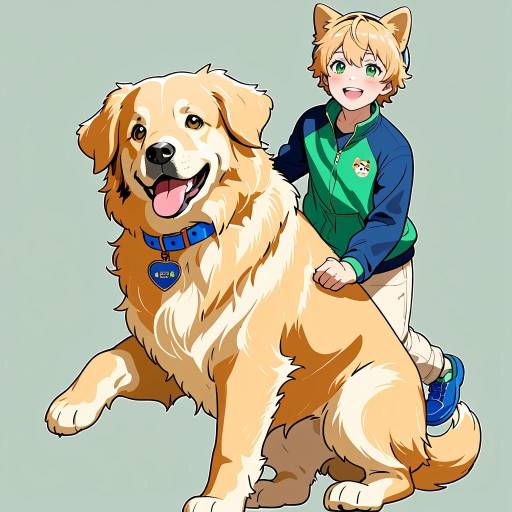 Confident Golden Retriever in Blue Collar Confident Golden Retriever in Blue Collar