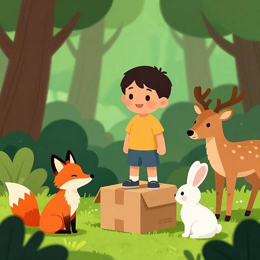 Boondocks Style Cartoon Forest Scene