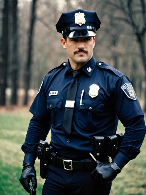 Male Police Officer in Uniform Outdoors