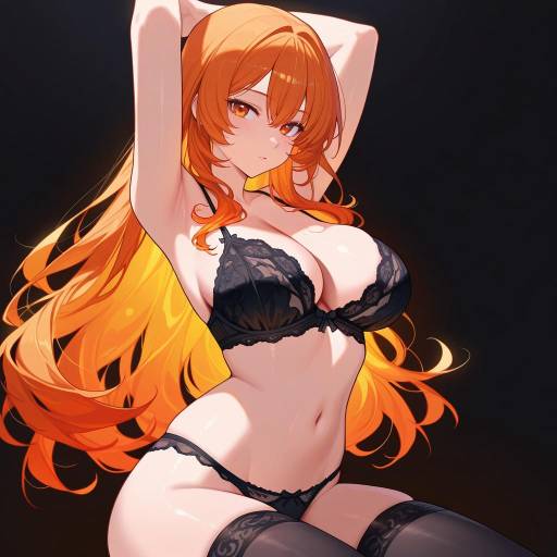 Radiant Woman in Alluring Black Lingerie Radiant Woman in Alluring Black Lingerie