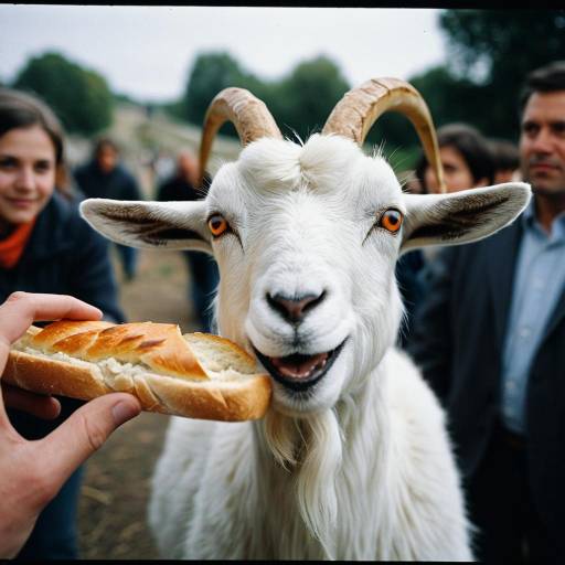 Quirky Model Shot with Peculiar Goat