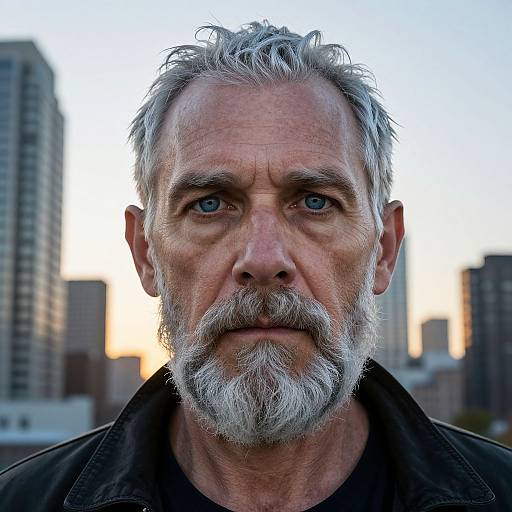 Double Exposure Urban Wisdom Portrait