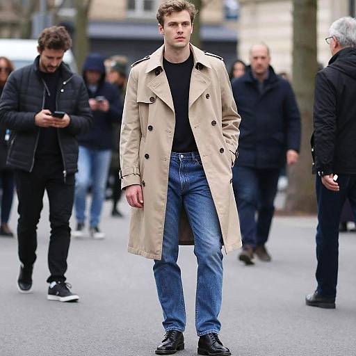 Nordic Model in Wool Trench Coat