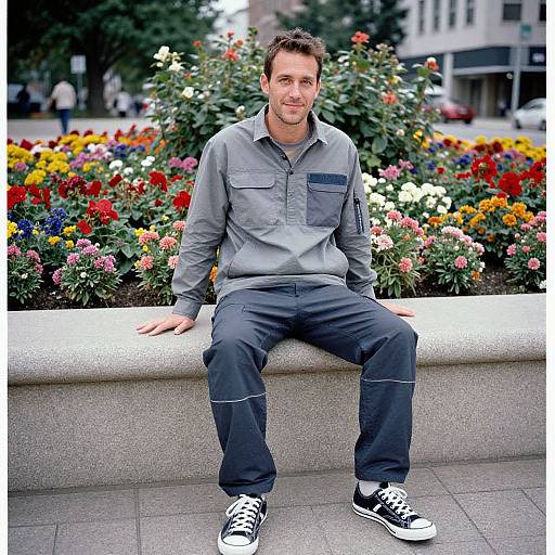 Man in UV Gear in Vibrant Park