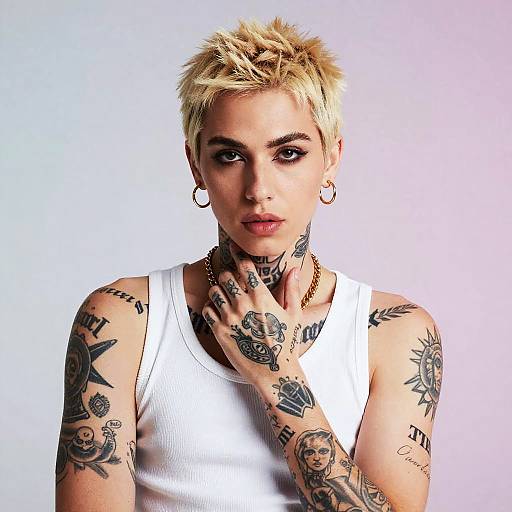 Androgynous Blonde with Tattoos
