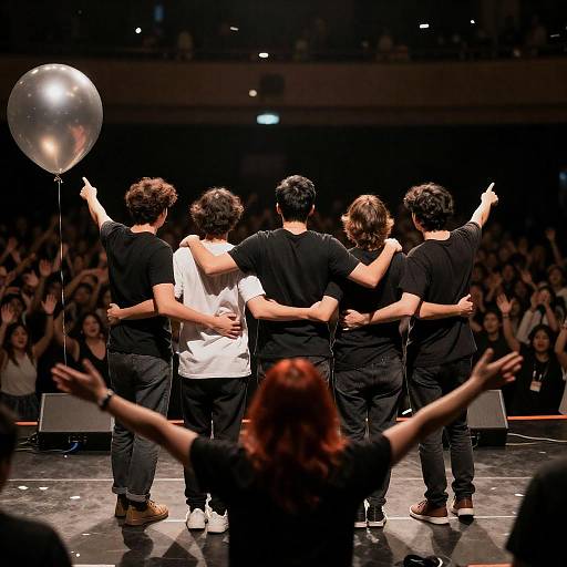 Dynamic Stage Scene with Male Musicians