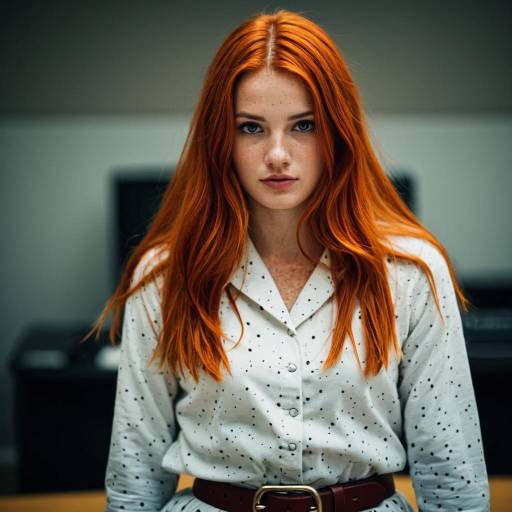 Portrait of Red-Haired Woman with Freckles