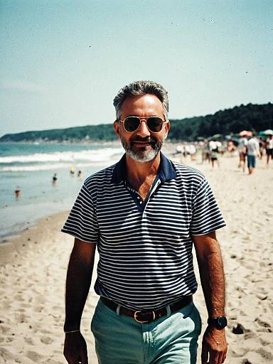 Candid Summer Beach Portrait of Man