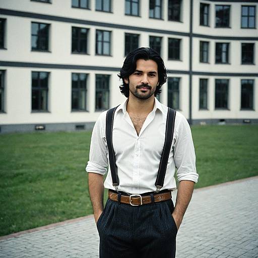 Bavarian Man in Traditional Style Outfit Outdoors
